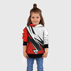 Толстовка-худи детская Бело-красная униформа для зала, цвет: 3D-черный — фото 2