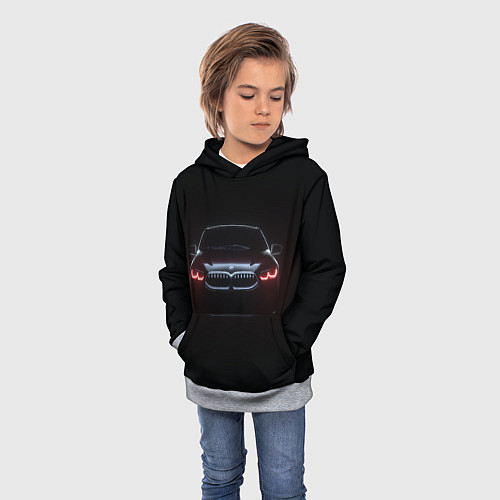 Детская толстовка BMW - red eyes / 3D-Меланж – фото 3
