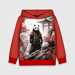 Толстовка-худи детская Panda samurai, цвет: 3D-красный