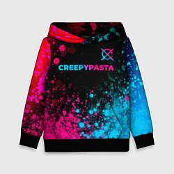 Детская толстовка CreepyPasta - neon gradient: символ сверху
