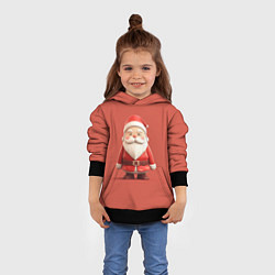 Толстовка-худи детская Пластилиновый Дед Мороз, цвет: 3D-черный — фото 2
