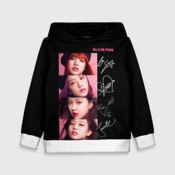 Толстовка-худи детская Blackpink Autographs, цвет: 3D-белый