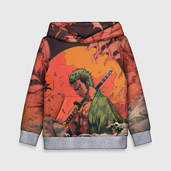 Детская толстовка Зоро на закате - One Piece