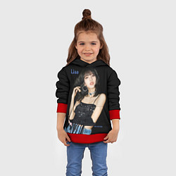 Толстовка-худи детская Blackpink Lisa in jeans, цвет: 3D-красный — фото 2