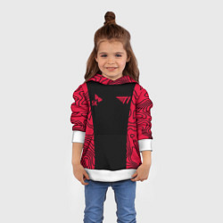 Толстовка-худи детская T1 форма red, цвет: 3D-белый — фото 2