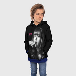 Толстовка-худи детская Blackpink Lisa in leather jacket, цвет: 3D-синий — фото 2