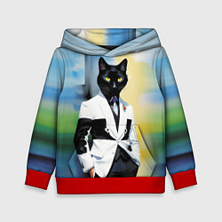 Детская толстовка Cat fashionista - neural network - pop art