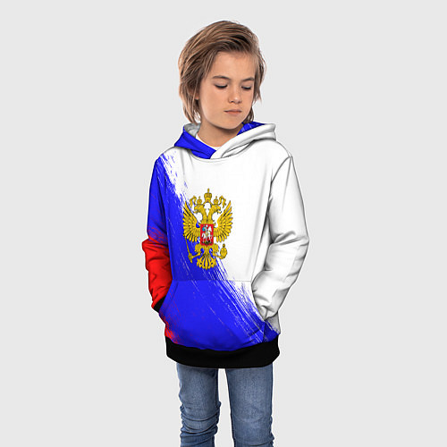 Детская толстовка Патриот Рф Герб / 3D-Черный – фото 3