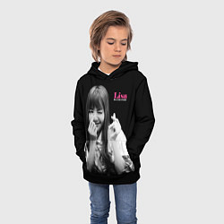 Толстовка-худи детская Blackpink Lisa Sign of love, цвет: 3D-черный — фото 2
