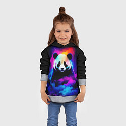Толстовка-худи детская Панда и краски, цвет: 3D-меланж — фото 2
