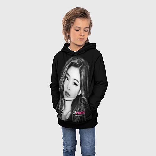 Детская толстовка Jennie Kim Blackpink / 3D-Черный – фото 3