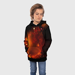 Толстовка-худи детская Небо в огне, цвет: 3D-черный — фото 2