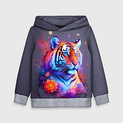 Детская толстовка Тигр и краски - нейросеть