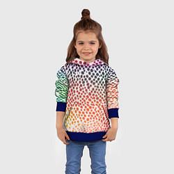 Толстовка-худи детская Радужные градиентные круги, цвет: 3D-синий — фото 2