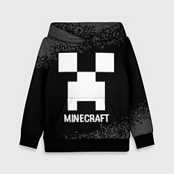 Толстовка-худи детская Minecraft glitch на темном фоне, цвет: 3D-черный