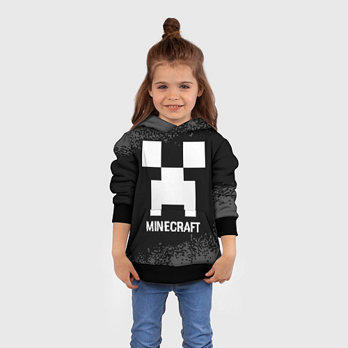 Детская толстовка Minecraft glitch на темном фоне / 3D-Черный – фото 4