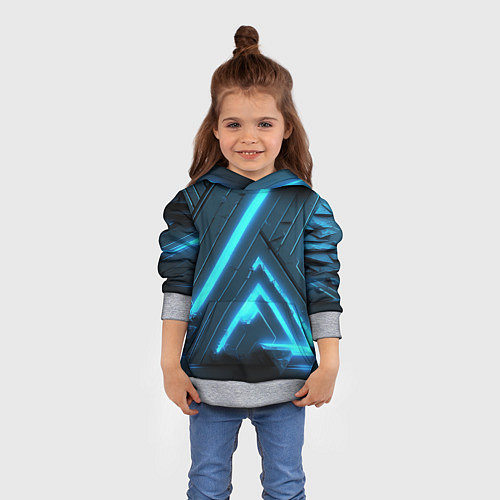 Детская толстовка Неоновое свечение из плит / 3D-Меланж – фото 4