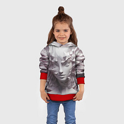 Толстовка-худи детская Скульптура с шипами, цвет: 3D-красный — фото 2