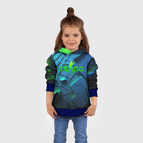 Детская толстовка CS GO blue green style / 3D-Синий – фото 4
