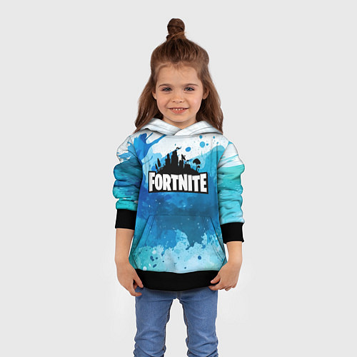 Детская толстовка Fortnite Logo Paint / 3D-Черный – фото 4