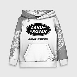 Детская толстовка Land Rover speed на светлом фоне со следами шин