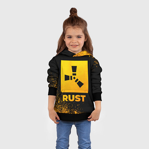 Детская толстовка Rust - gold gradient / 3D-Черный – фото 4