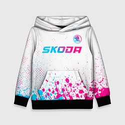 Детская толстовка Skoda neon gradient style: символ сверху