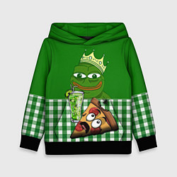 Детская толстовка Pepe King with pizza