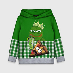 Детская толстовка Pepe King with pizza