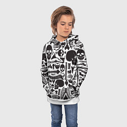 Толстовка-худи детская Human osteology, цвет: 3D-белый — фото 2