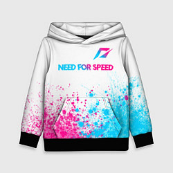 Толстовка-худи детская Need for Speed neon gradient style: символ сверху, цвет: 3D-черный