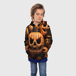 Толстовка-худи детская Pumpkin Halloween, цвет: 3D-синий — фото 2