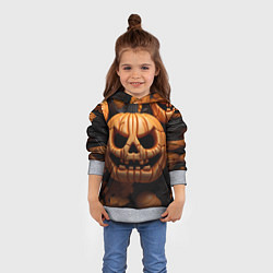 Толстовка-худи детская Pumpkin Halloween, цвет: 3D-меланж — фото 2