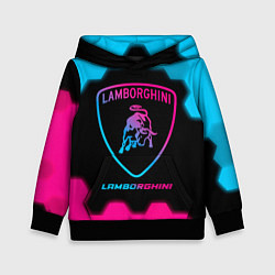 Толстовка-худи детская Lamborghini - neon gradient, цвет: 3D-черный