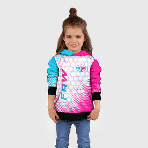 Детская толстовка FAW neon gradient style: надпись, символ / 3D-Черный – фото 4