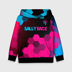 Детская толстовка Sally Face - neon gradient: символ сверху