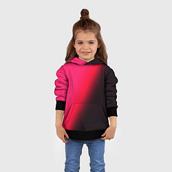 Толстовка-худи детская Градиент ярко-розовый, цвет: 3D-черный — фото 2