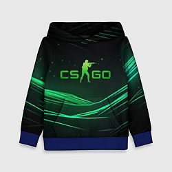 Толстовка-худи детская CS GO green logo, цвет: 3D-синий