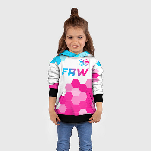 Детская толстовка FAW neon gradient style: символ сверху / 3D-Черный – фото 4