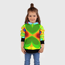 Толстовка-худи детская Цветные плавные фигуры, цвет: 3D-черный — фото 2