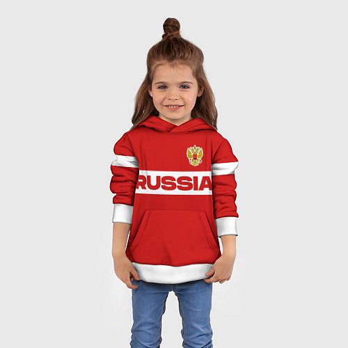 Детская толстовка Russia - красно-белый / 3D-Белый – фото 4