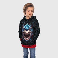 Толстовка-худи детская Evil shark, цвет: 3D-красный — фото 2
