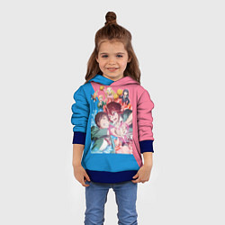 Толстовка-худи детская Tomo chan Is a Girl - Anime, цвет: 3D-синий — фото 2