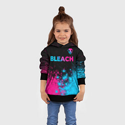 Толстовка-худи детская Bleach - neon gradient: символ сверху, цвет: 3D-черный — фото 2