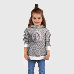 Толстовка-худи детская Забавная белая обезьяна, цвет: 3D-белый — фото 2