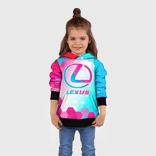 Детская толстовка Lexus neon gradient style / 3D-Черный – фото 4