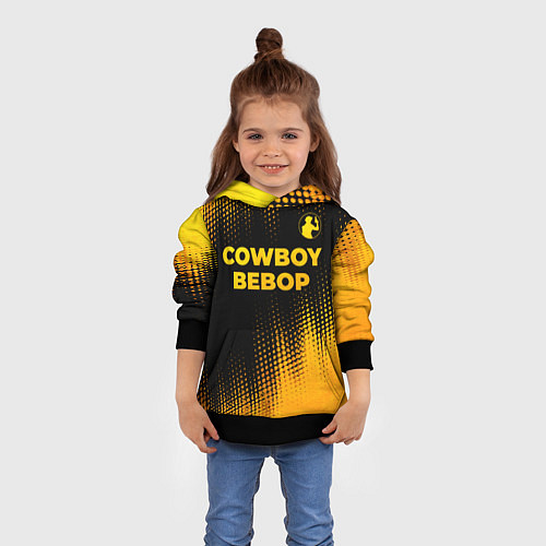 Детская толстовка Cowboy Bebop - gold gradient: символ сверху / 3D-Черный – фото 4
