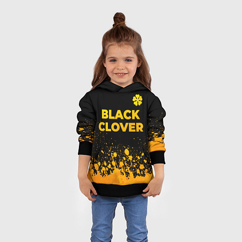 Детская толстовка Black Clover - gold gradient: символ сверху / 3D-Черный – фото 4