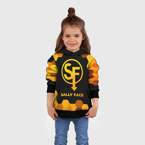 Детская толстовка Sally Face - gold gradient / 3D-Черный – фото 4