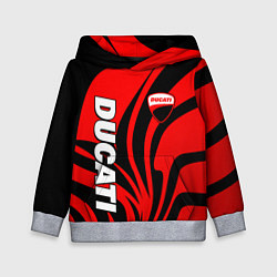 Толстовка-худи детская Ducati - red stripes, цвет: 3D-меланж